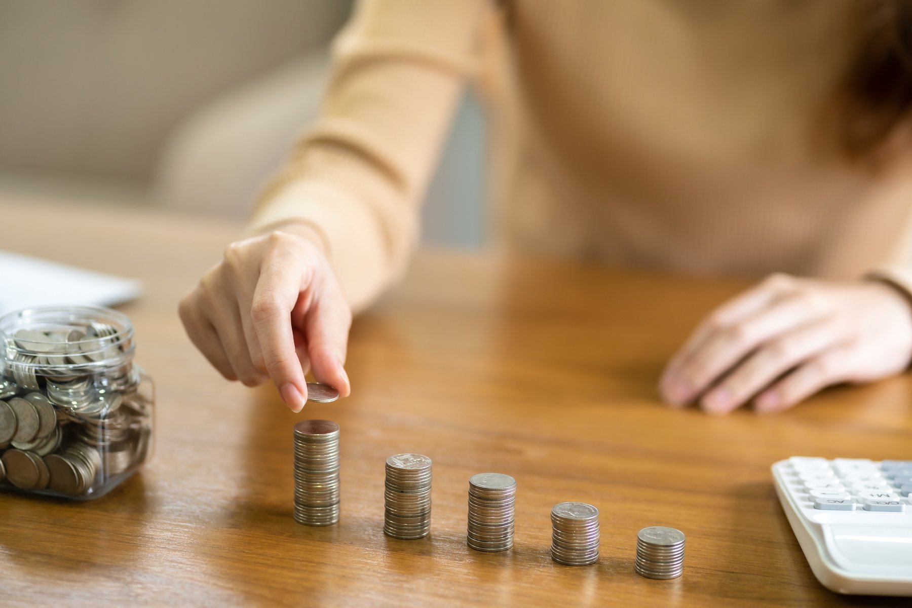 Woman Hand Money and Giving Donate Charity Raise Donation Concep